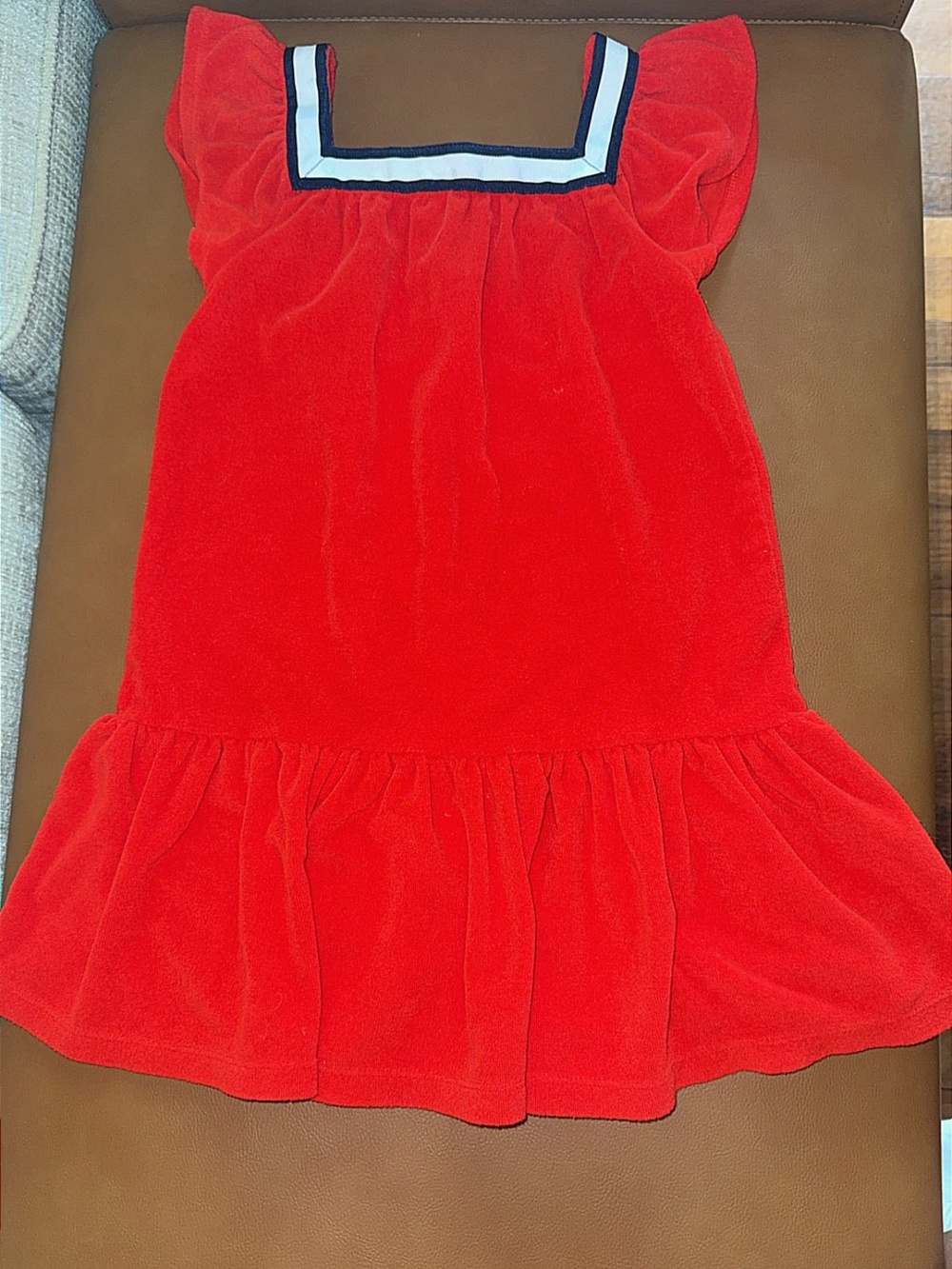 Like New Janie and Jack Patriotic Terry Cloth Sailor Dress Coastal Red Size 5 - Picture 6 of 11